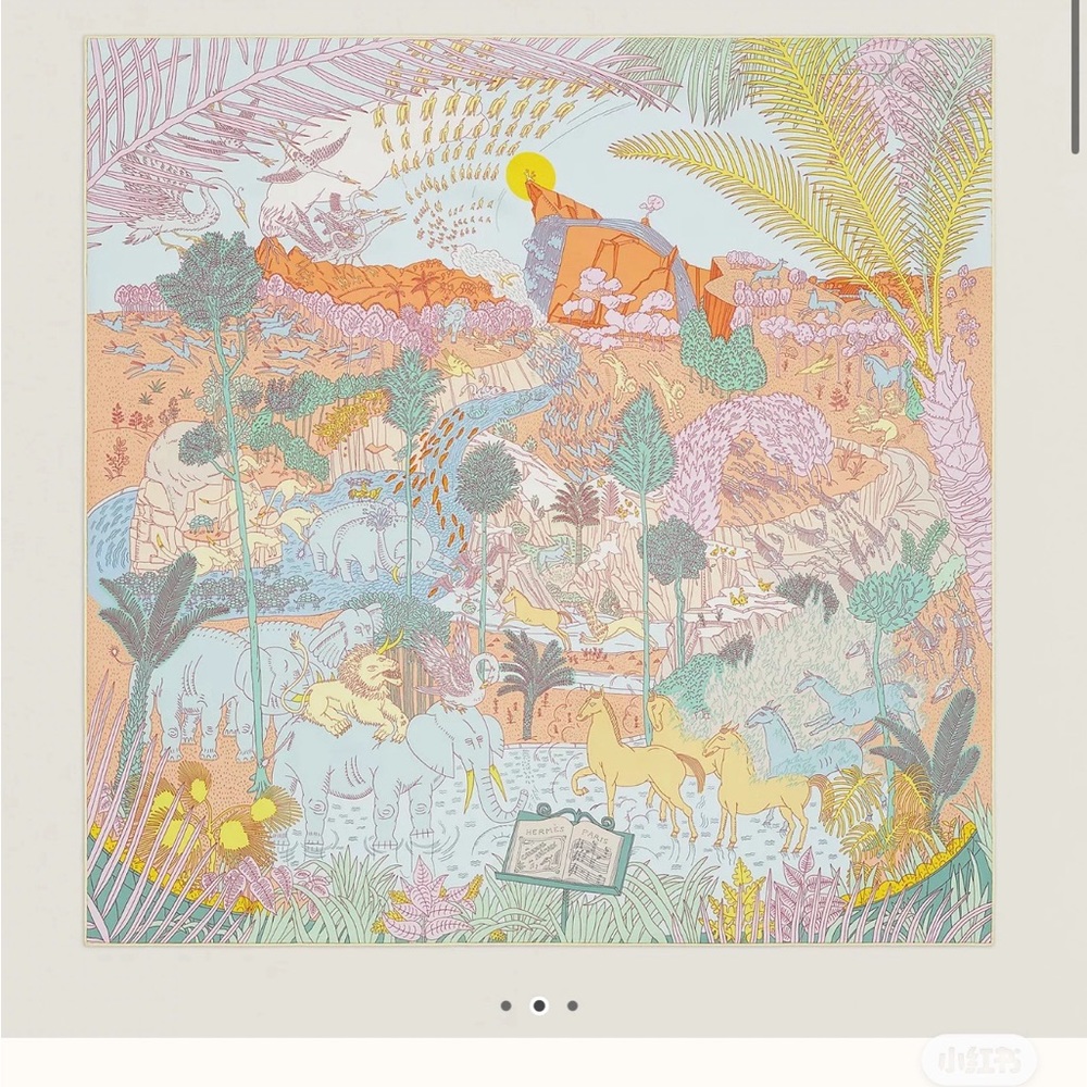 Hermes Le Carnaval des Animaux scarf 90 New in Box